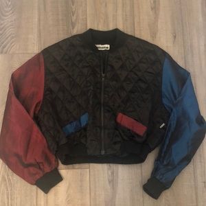 Quilted satin bomber Contempo vintage early 90s!